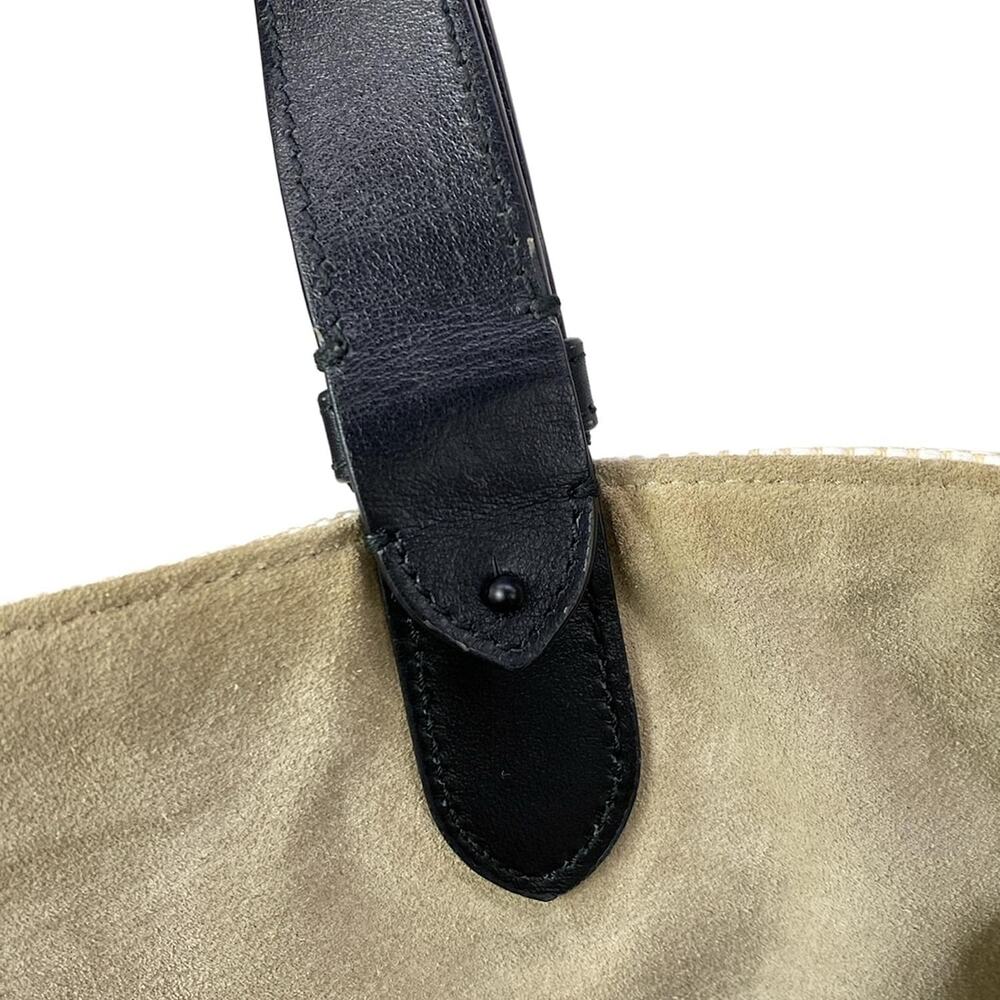 Christian Dior DIOR/ChristianDior Toujours Tote Bag Cream Black Canvas Leather - Picture 15 of 16